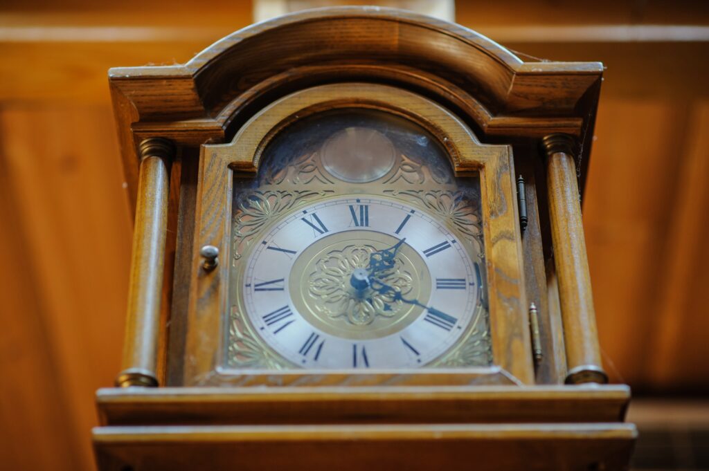 secure grandfather clock face and hands